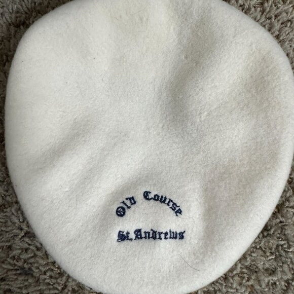 Kangol Old Course St. Andrews Ivory Flat Cap Wool Blend Golf Hat Vintage - Picture 4 of 10
